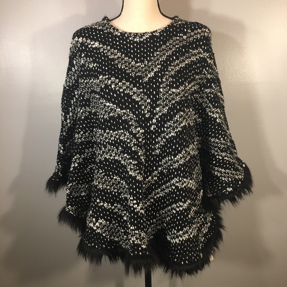 NWT Alfred Dunner Chunky Knit Poncho Shawl Size 1X